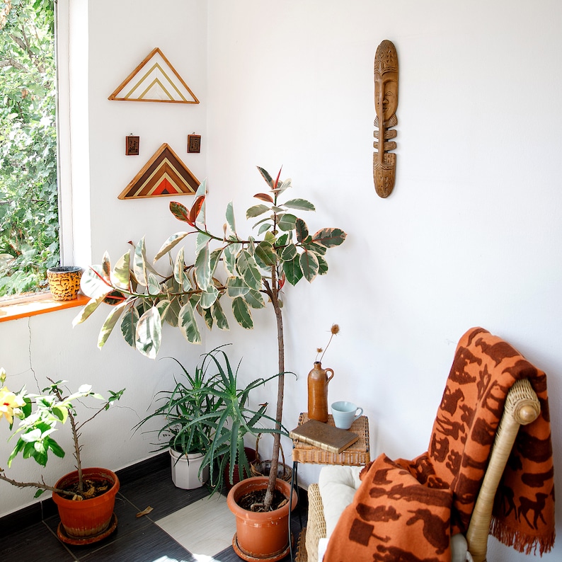 WOOD WALL ART Set of 2 geometric wood wall art Wood Wall Etsy