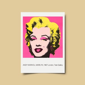 Andy Warhol Print, Marilyn Monroe Decor, Trendy Posters, Museum Poster, Pop Art Home Decor, Digital Download