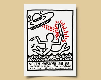 Keith Haring Print, Haring Poster, Exhibition Poster, Pop Art Printable, Museum Poster, Original Pop Art, Digital Download