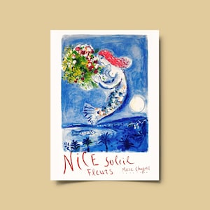 Marc Chagall Art Exhibition Poster Print, Cheap Artwork, Vintage Art Prints, French Wall Art, Digital Art Download