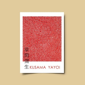 Yayoi Kusama Art Exhibition Poster Print, Japanese Abstract Art, Kusama Wall Art, Digital Download