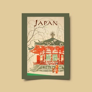 Japanese Poster, Japan Retro Travel Print, Japanese Wall Art, Vintage Print, Airline Poster, Japan Retro Poster, Instant Download