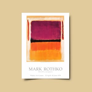 Mark Rothko Poster, Office Decor, Rothko Print, Exhibition Poster, Abstract Wall Art, Interior Design, Vintage Print