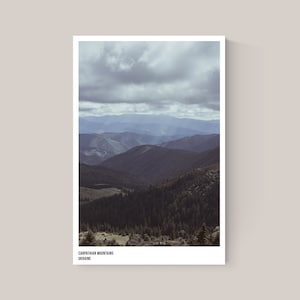 Stand with Ukraine, Carpathian Mountains Wall Art Printable Poster, Printable Postcard, Digital Download File