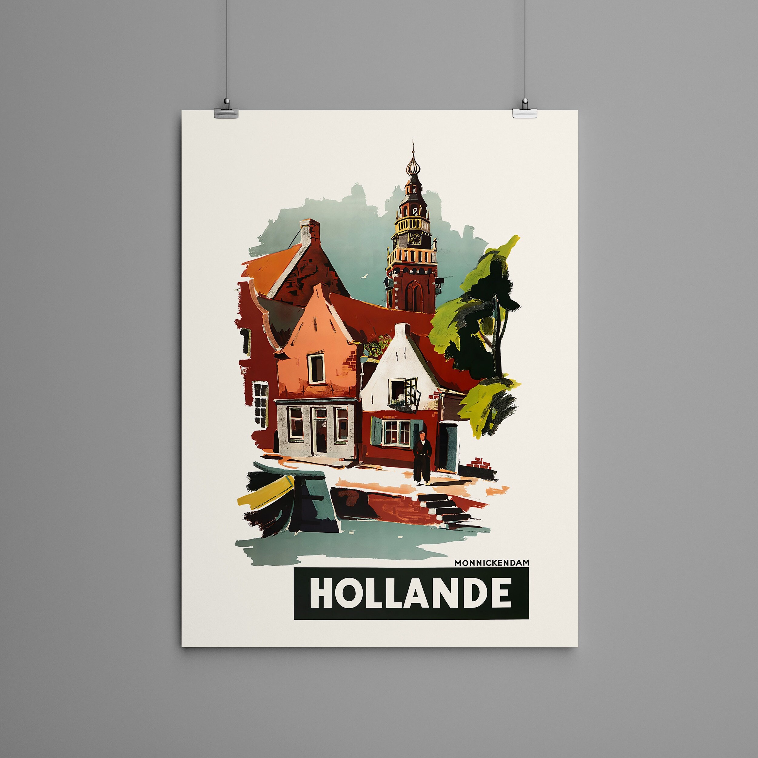 Holland Travel Print Netherlands Poster Vintage Dutch Etsy UK