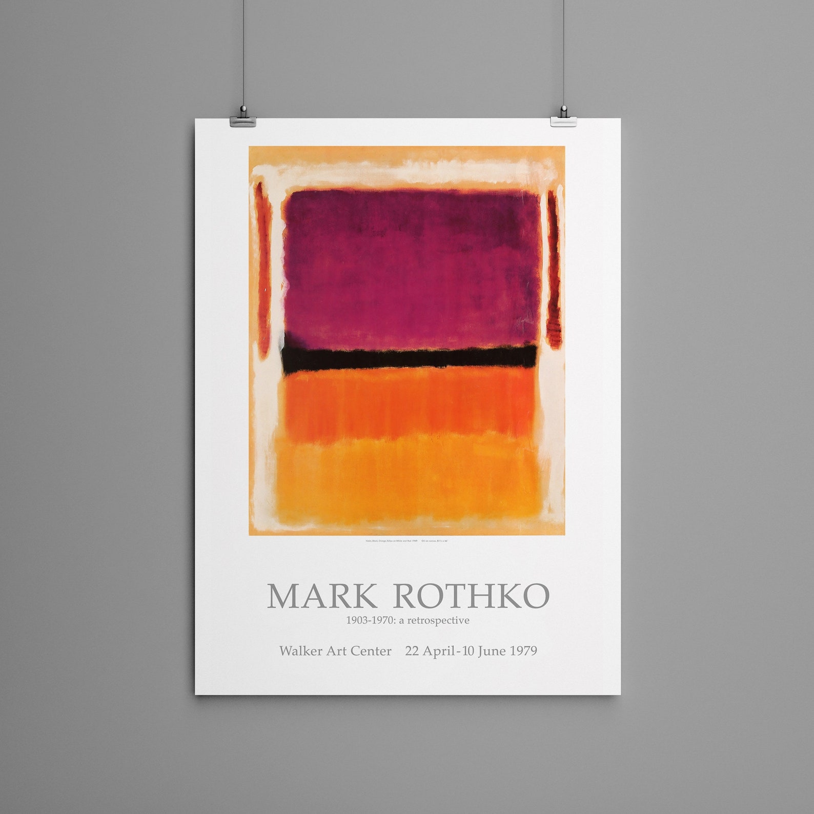 Mark Rothko Poster, Office Decor, Rothko Print, Exhibition Poster, Abstract Wall Art, Interior