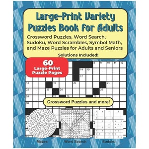Large-Print Variety Puzzles Book for Adults