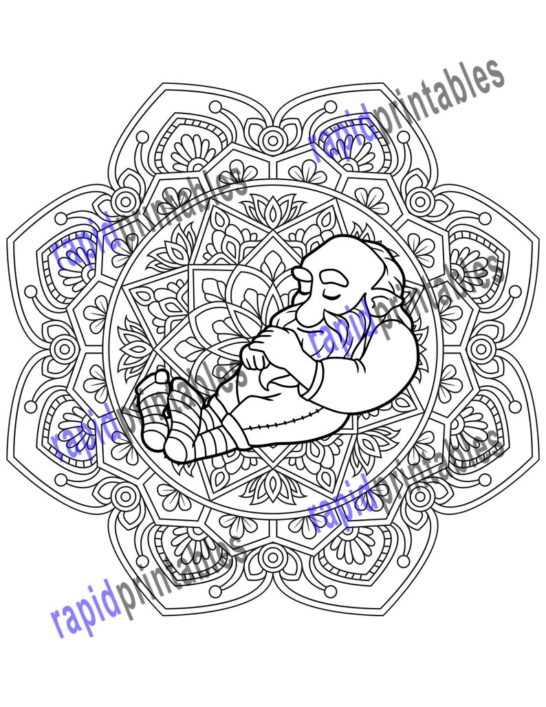 Gnome Mandalas Printable Adult Coloring Book - Etsy