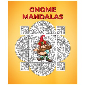 Libro da colorare per adulti stampabile dei mandala degli gnomi