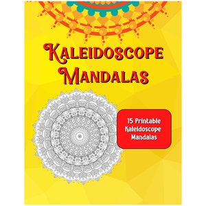 Mandala caleidoscopio, mandala stampabili, libro da colorare per adulti