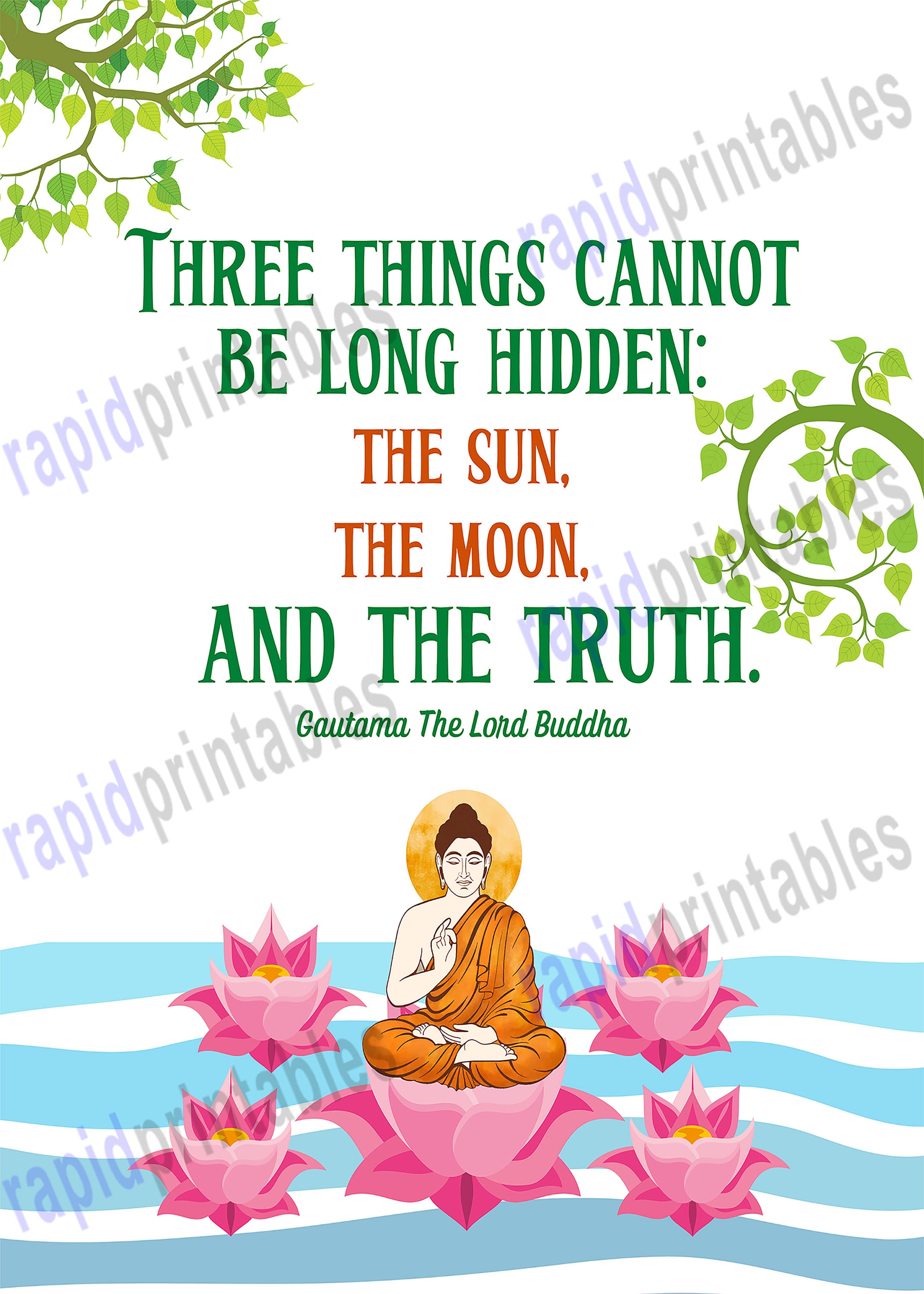 Printable Buddha Wall Art Poster, Home Decor, Quote Poster - Etsy