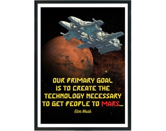 Wall Art Elon Musk Quote Poster, Printable Wall Decor