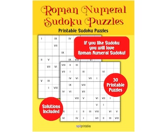 Sudoku-puzzels met Romeinse cijfers, afdrukbare sudoku-puzzels