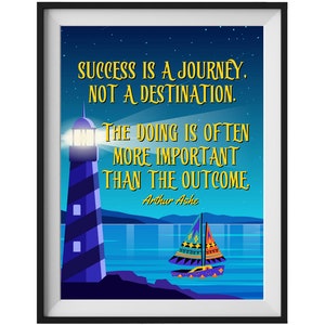 Inspirational Quote Poster, Success is a Journey, Motivational Wall Art