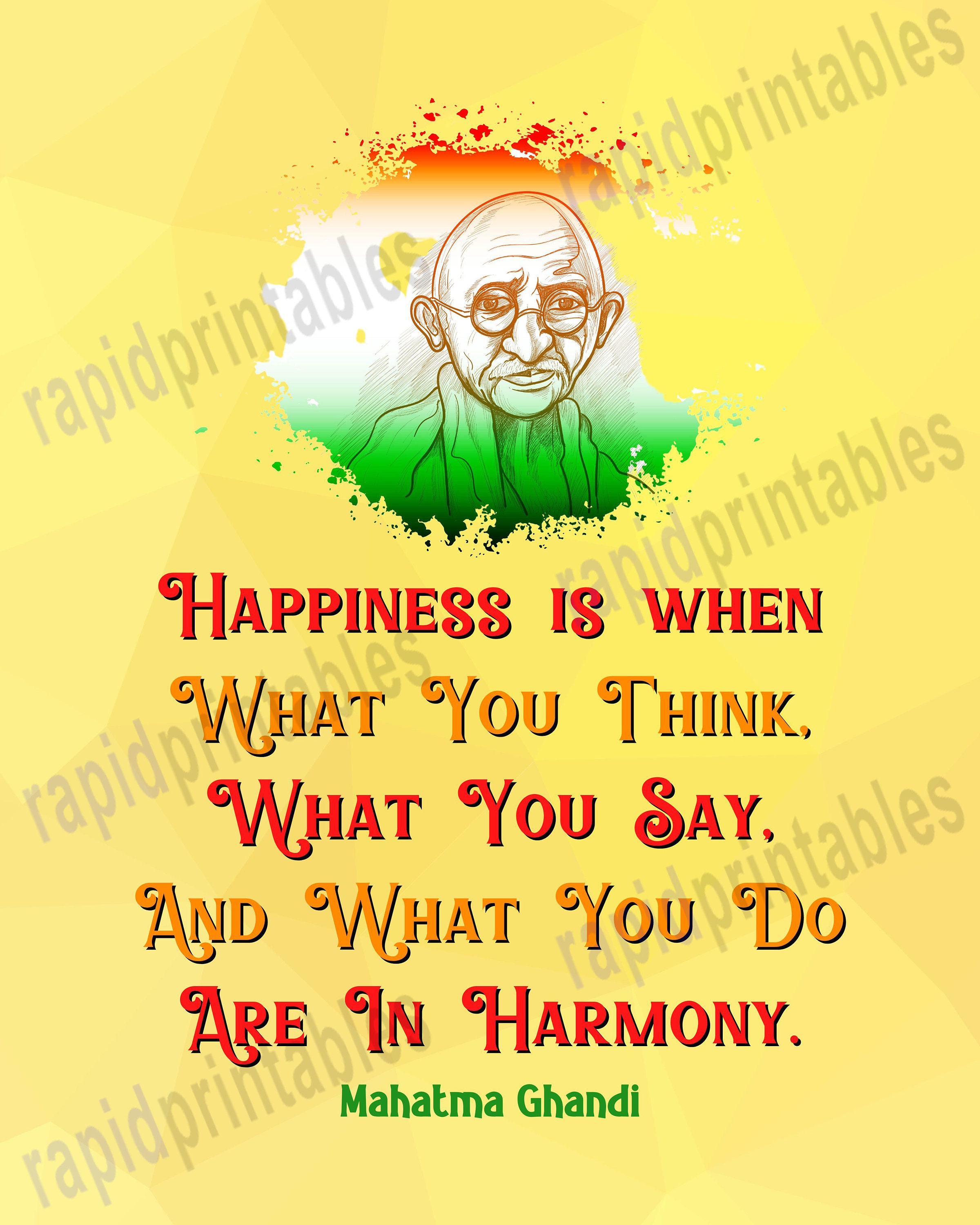 Printable Ghandi Quote Poster - Etsy