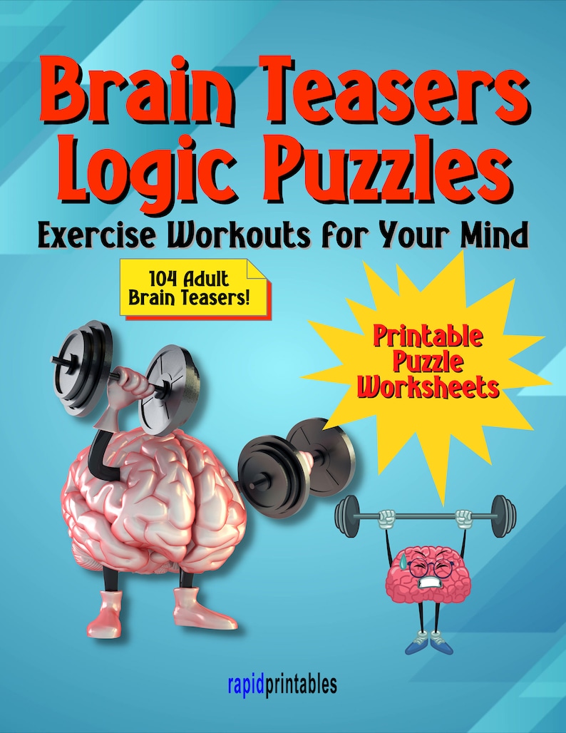 Brain Teasers Logic Puzzles, Exercise Workouts for Your Mind Etsy