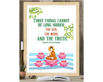 Printable Buddha Wall Art Poster, Home Decor, Quote Poster
