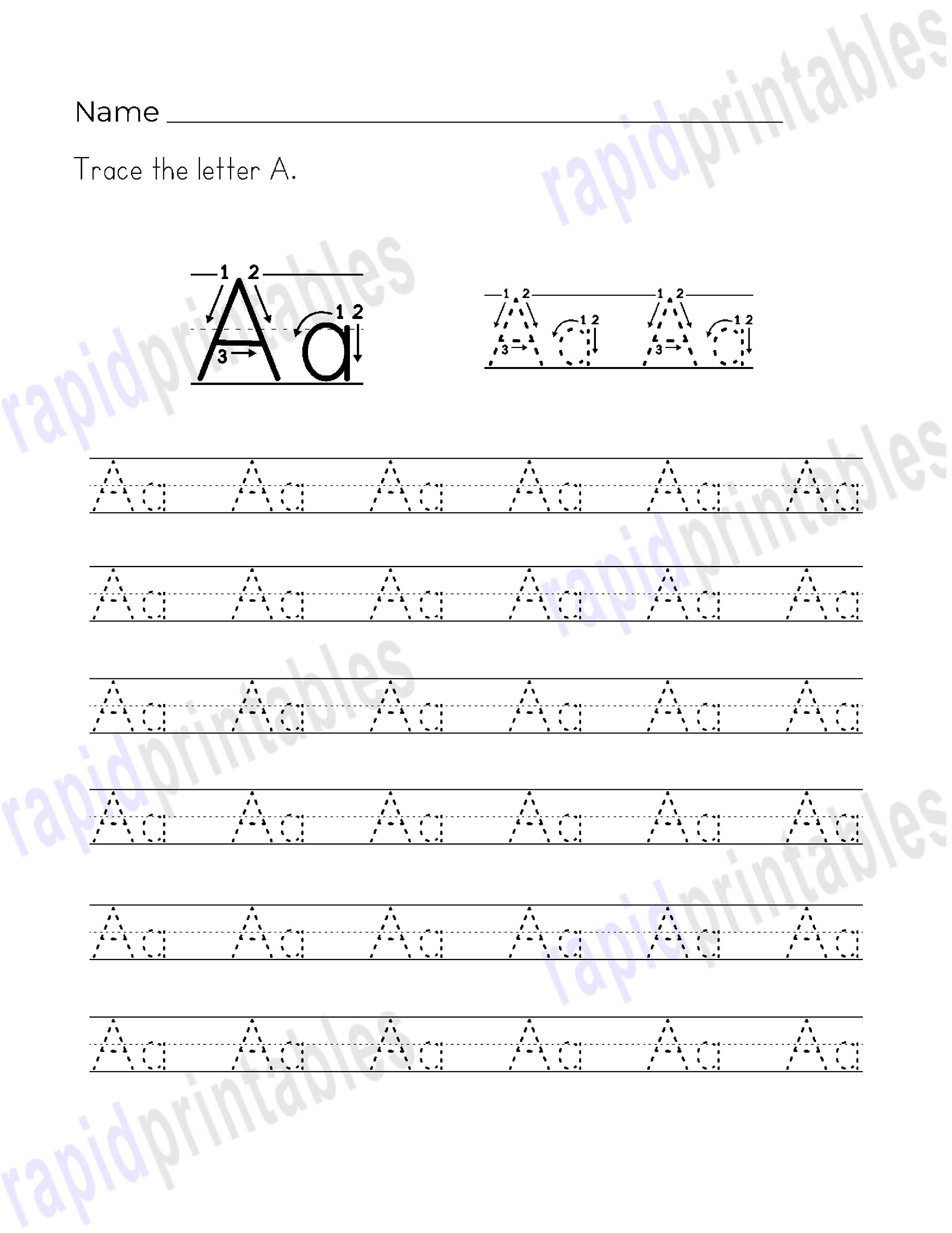 Handwriting Practice Printable Workbook - Trace the Letters, Trace the ...