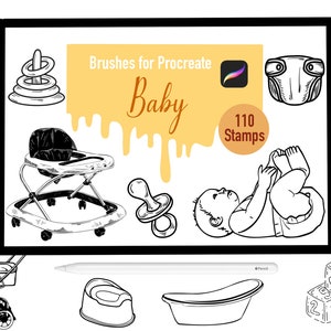110 cepillos de sellos para bebés para procrear, pinceles de procrear, naturaleza, paisaje, sellos de procrear, letras, tarjetas de felicitación, tatuaje