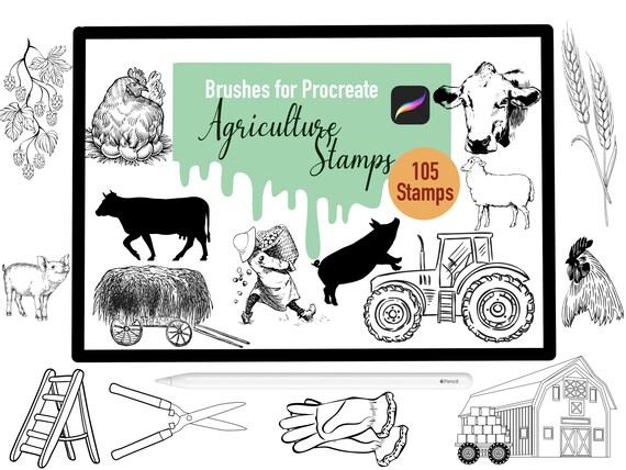 Digital Art & Collectibles Landscape Procreate Stamps Greeting Cards 50 ...