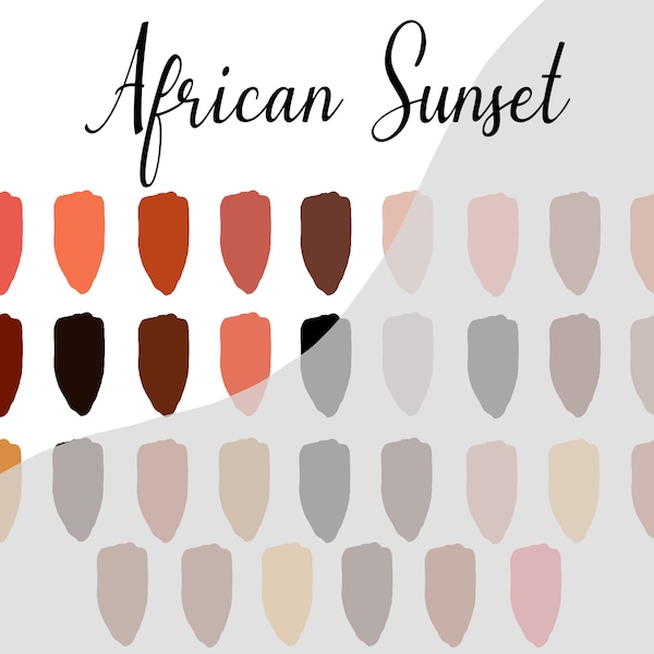 African Sunset Procreate Swatch Datei | Farbpalette, digitale Farbpalette, Procreate Palette, Procreate Swatch, Procreate Werkzeuge