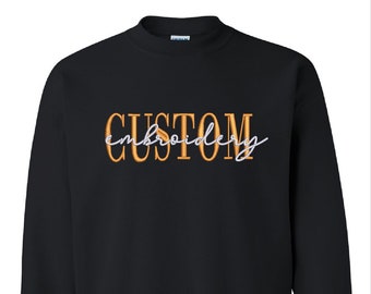 Embroidered custom sports team, super bowl sweatshirt,high school, college, football, basketball, soccer, university, school mascot