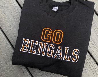 Go Bengals embroidered Sweater Unisex Gifts bengals who dey football Crewneck trendy cozy sweatshirt Burrow Super Bowl