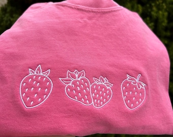 Camisetas bordadas de moda verano comodidad colores naranjas mandarinas fresa fruta cuando la vida te da mandarinas