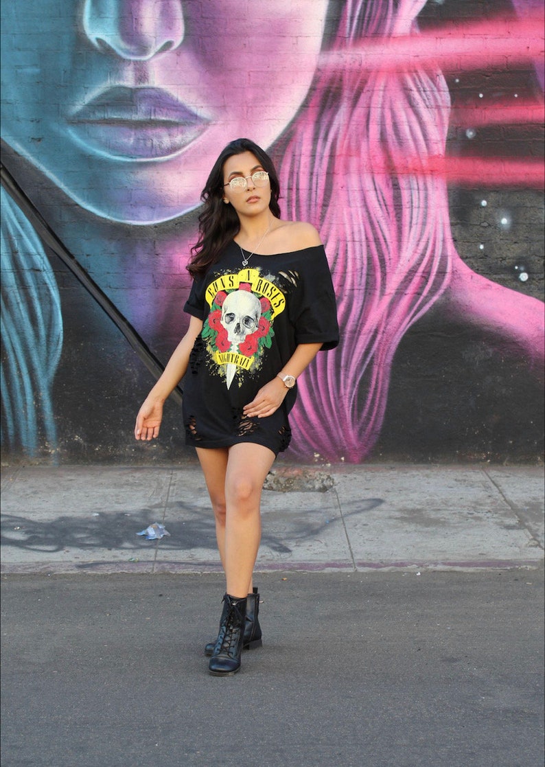 oversized distressed t shirt dress