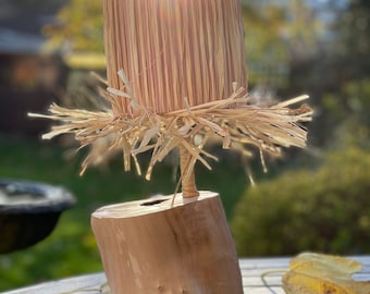 NATURAL CHARM,  wooden desk lamp - handmade table lamp - nature inspired - all natural lighting -  cozy light - boho style light -  natural