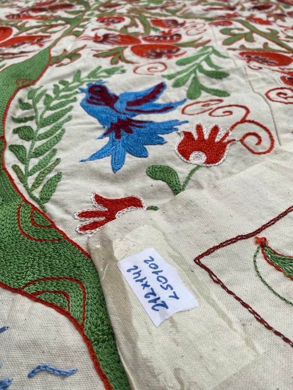 ベッド Suzani, Animal Figures Suzani Tablecloth, Handmade Suzani Wall