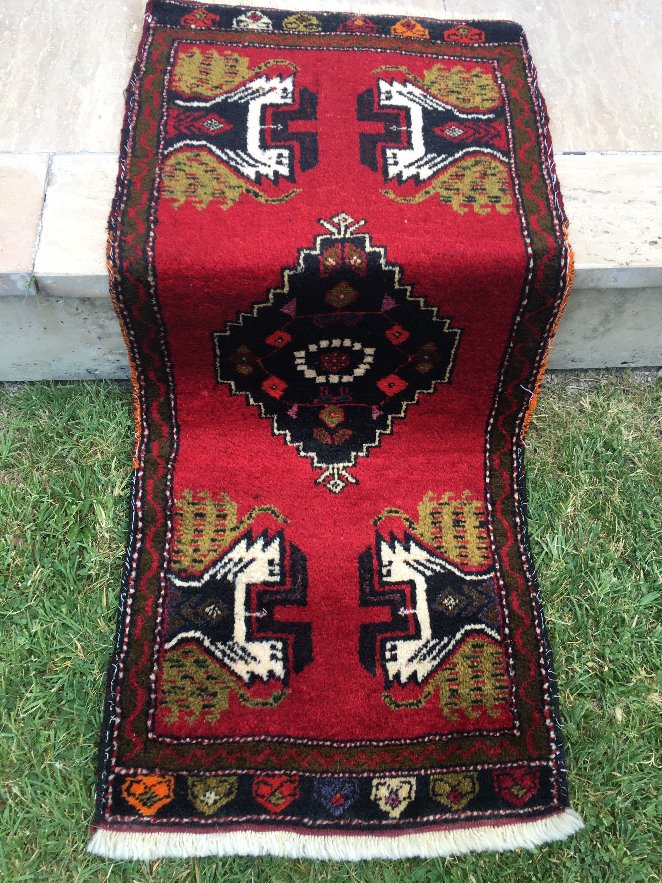 Small Turkish Rug Red Small Rug Soft Anatolian Rug Small Etsy UK