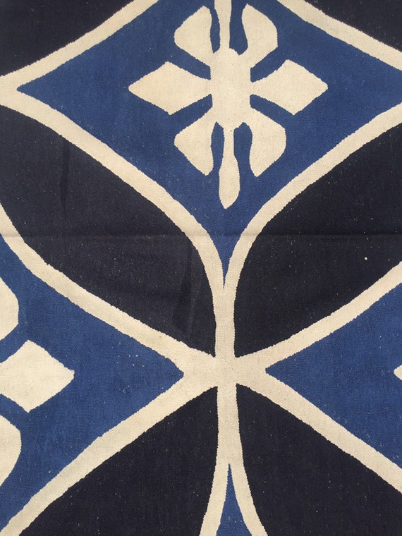 ヴィンテージ ウシャック ラグ、ボヘミアン ウール ラグ、手織りキリム