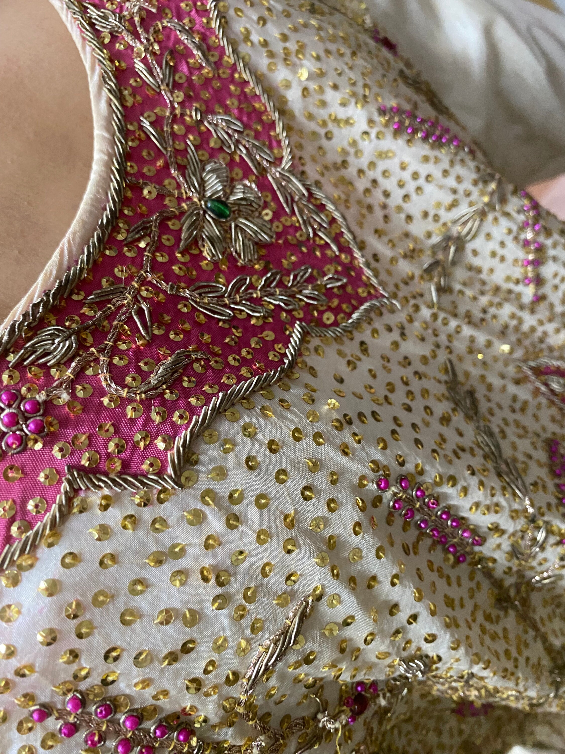 Handmade Antique Dress, Vintage Dress For Women, Handiwork Dress, Beige Pink Dress, Silk Handmade Dress,