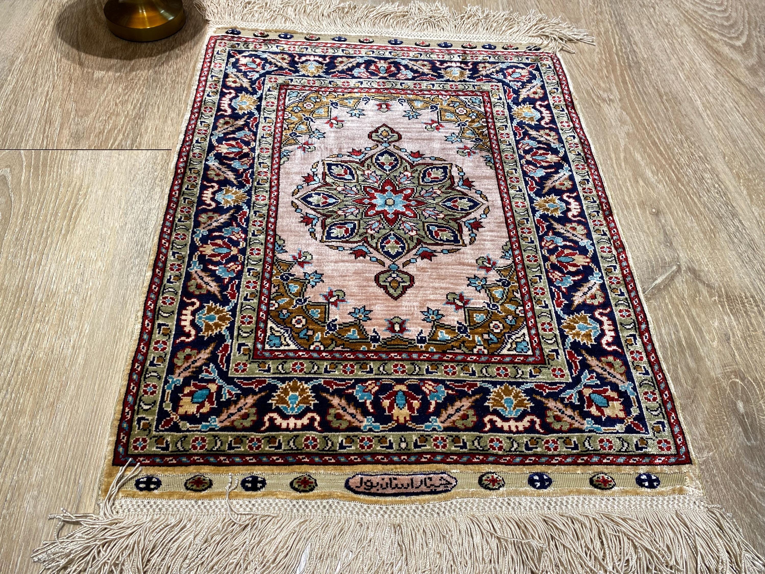 その他 M Silk Handmade Rug, Turkish Pink Rug, Silk Turkish Rug, Pink Silk