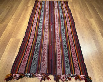 Antique East Anatolian Kilim Rug, Early 20th Century Handwoven Wool, Vintage Kurdish Cirpi Carpet, Tribal Nomadic Textile, Ethnic Wall Decor