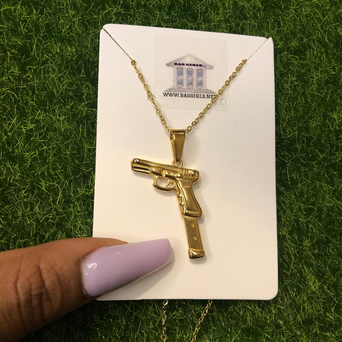 Gold Gun Necklace Pendant Uzi Gun Necklace for Women Etsy