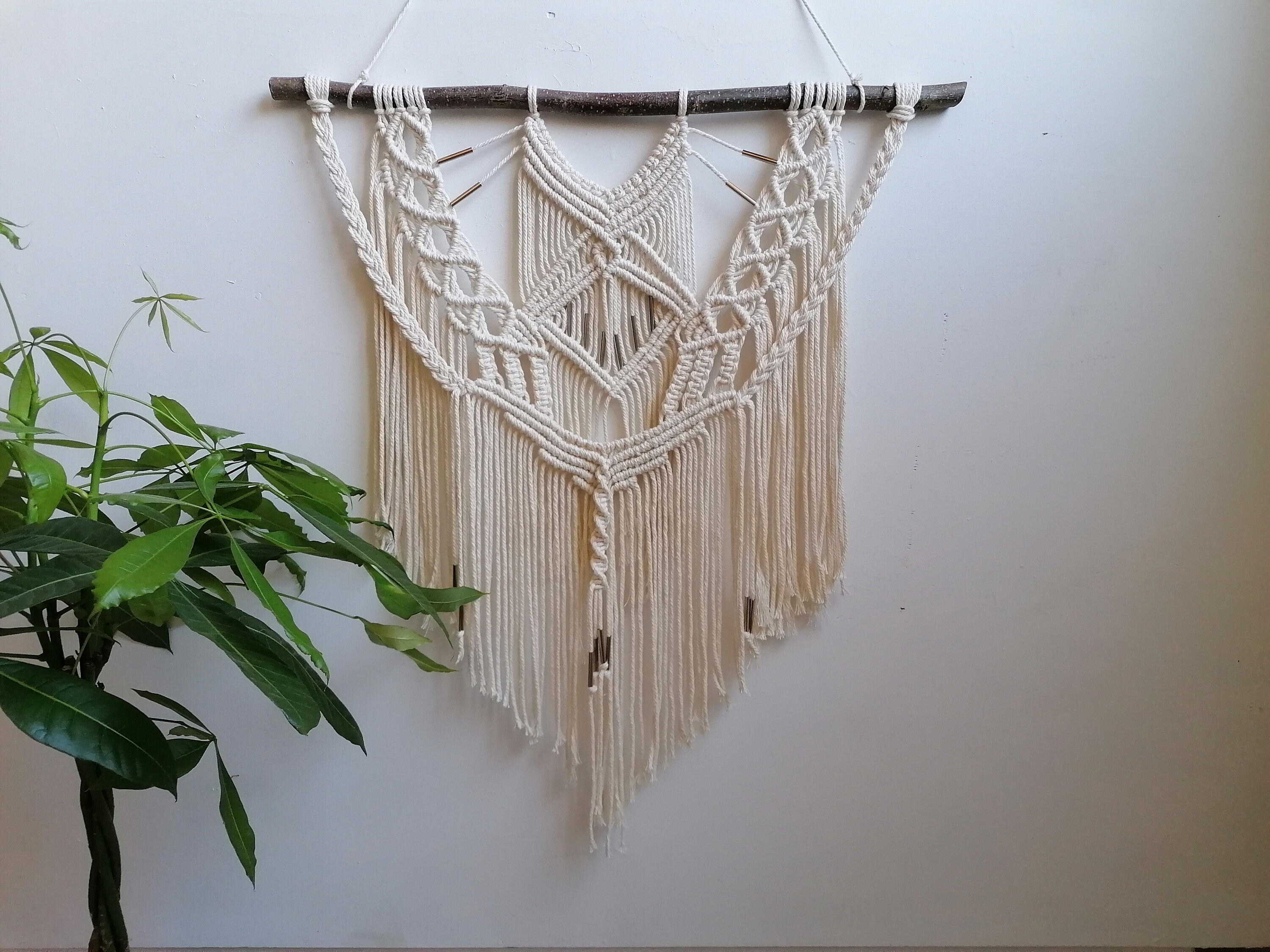 Boho Macrame Wall Hanging - Tenture Murale Boho Beige