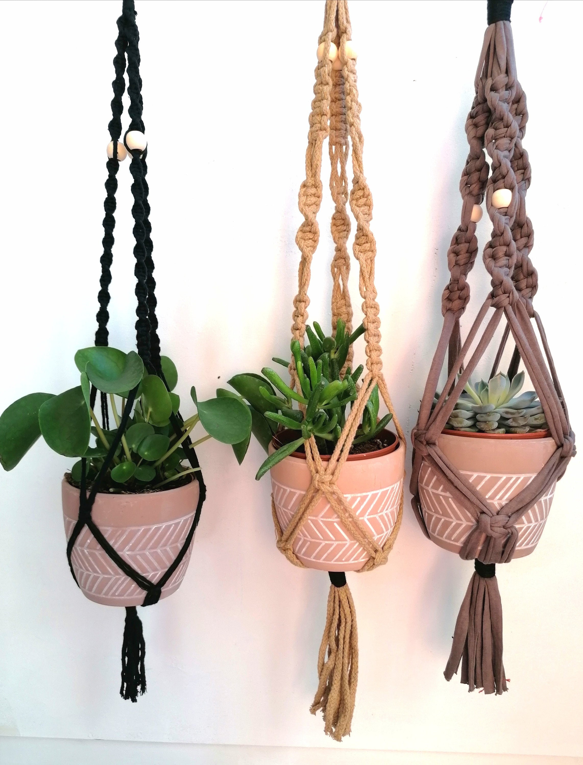 Cintre de Plante Macrame - Couleurs et Textures Variables