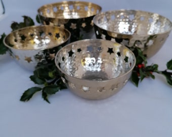 Decorative bowl with star pattern on the edge, in a 2-piece set. in2 different versions