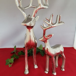 Deer "Thies" decorative figures, 2-piece made of aluminum, in two sizes