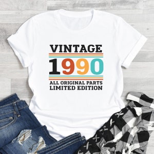 Verjaardagscadeau T-shirt, Klassiek Vintage T-shirt, 1990 Shirt, Milestone Birthday Tshirt, Classic Birthday Tshirt, Retro Birthday T-shirt, 1990 Tee