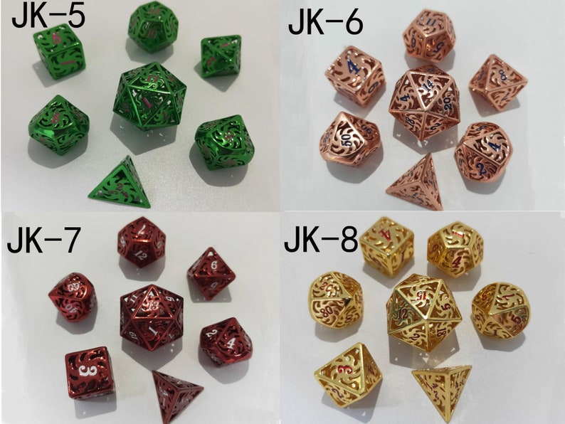 Metal dice set pure copper cutout mechanical wind dice dragon and underground city board game Role Playing Games d6 d8 d10 d20