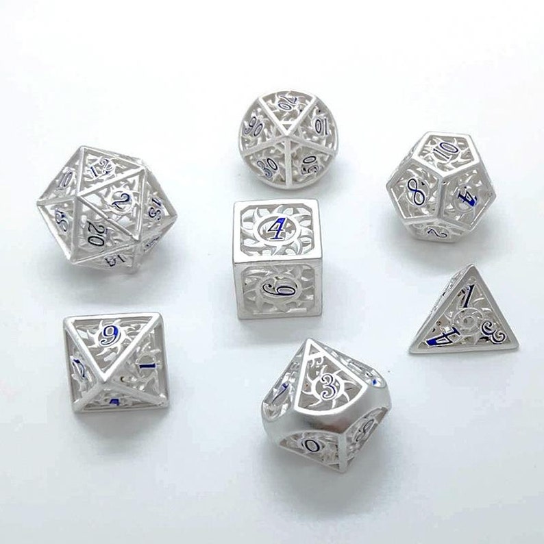 Metal dice set pure copper cutout mechanical wind dice dragon and underground city board game Role Playing Games d6 d8 d10 d20