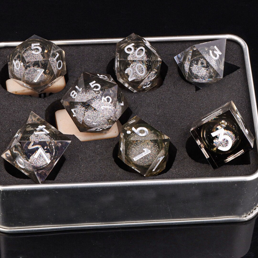 Dice DND Set Liquid Core Dice Set DND Resin Sharp Edge Dice Etsy