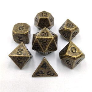 7pcs/Set Creative RPG Game Dice,Cherry-Lee Dungeons & Dragons D&D Polyhedral Metal Dice DND 