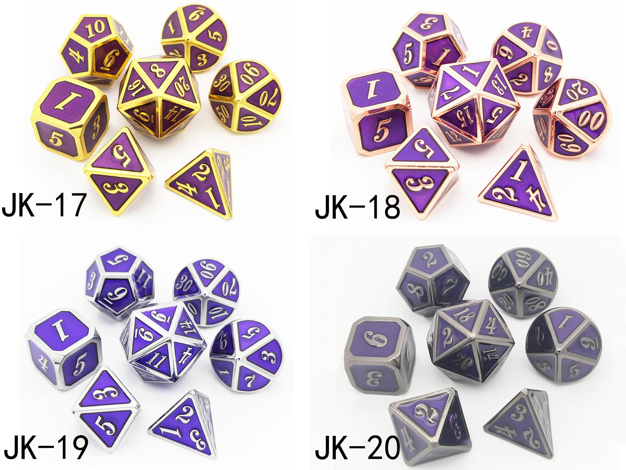 Metal Dice Set 7pcs Set Solid Metal Polyhedral D&D Dice Set Etsy