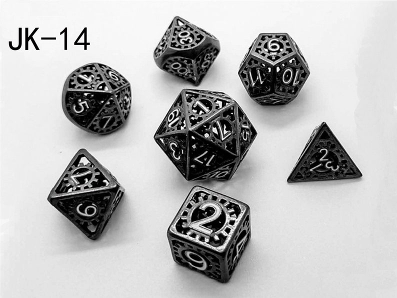 Metal dice set pure copper cutout mechanical wind dice dragon and underground city board game Role Playing Games d6 d8 d10 d20