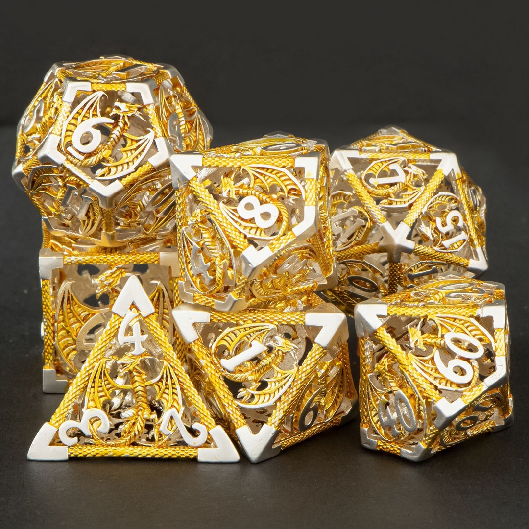Hollow Dice Setdice Set Dndmetal Dice Setpolyhedral Etsy