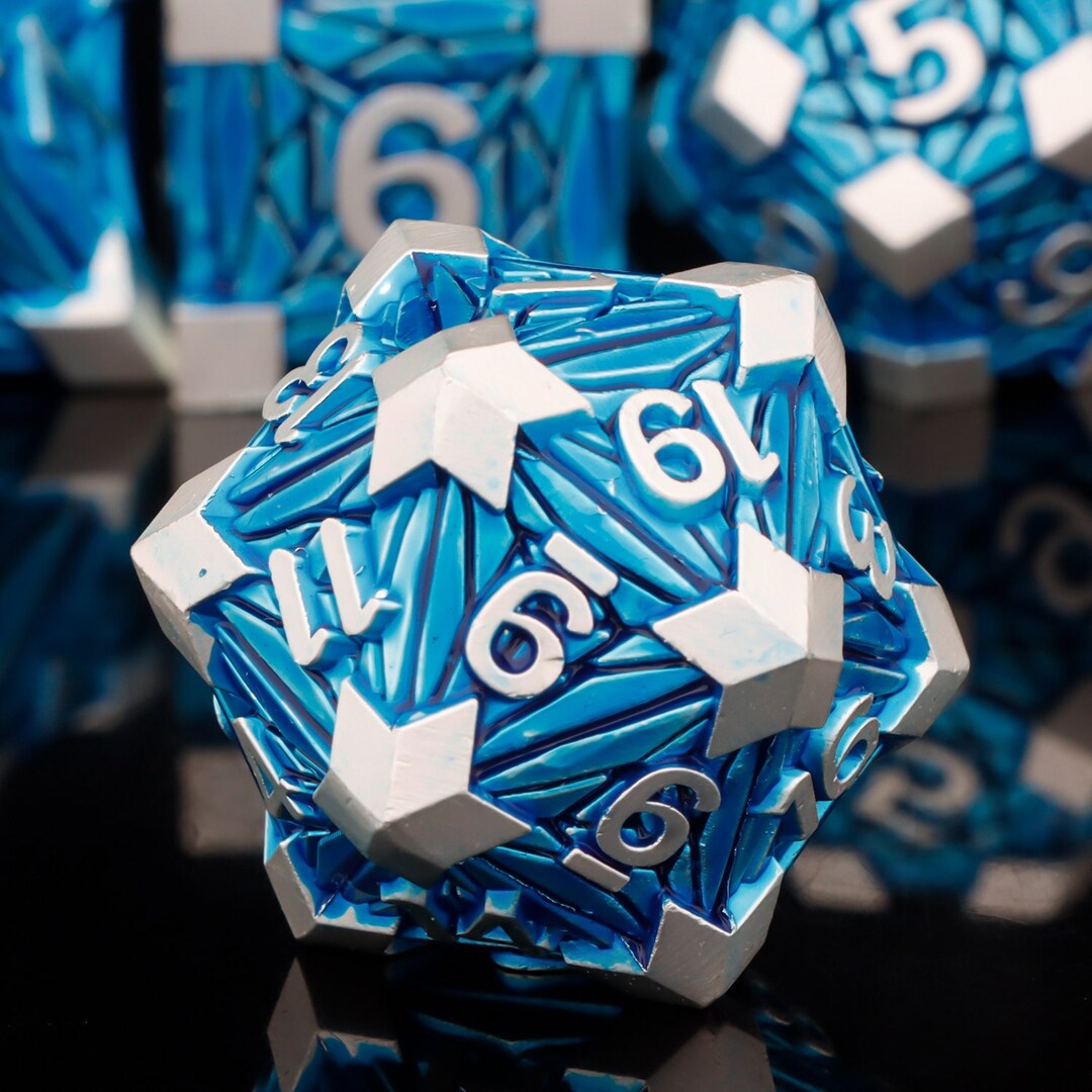 DND Metal Dice Set Dungeon and Dragon Dice Large Polyhedral Etsy